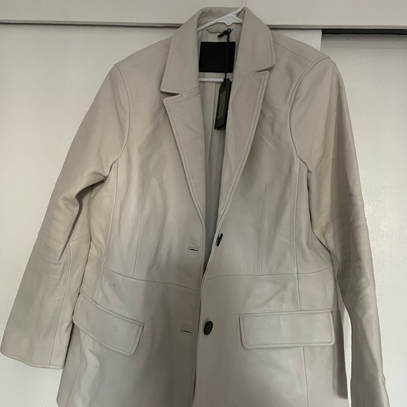 Allsaints Leather Blazer - Picture 3 of 10